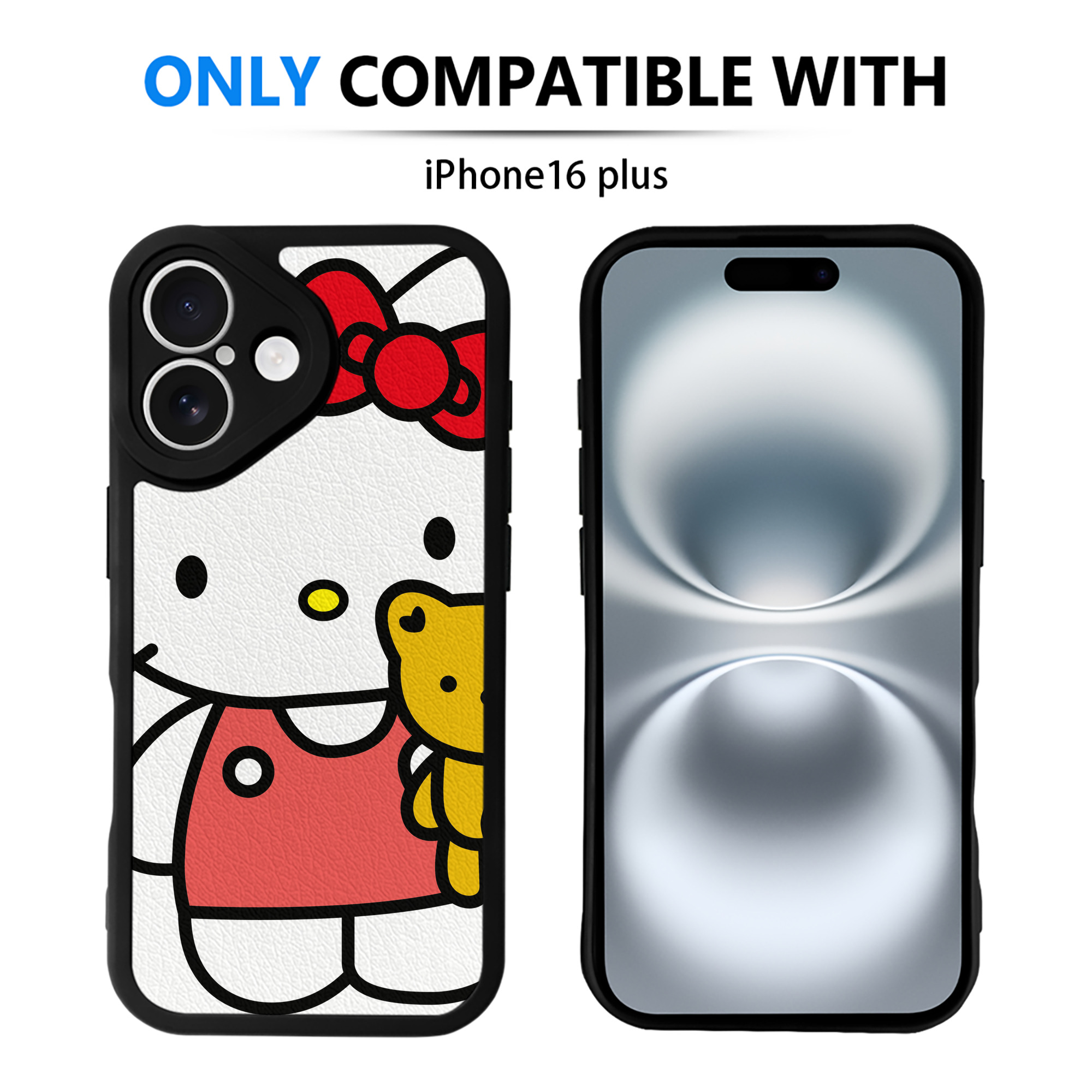 （画像用） Hello Kitty ハローキティ 【iPhone 16シリーズ対応】シリコンスマホケース（レザー調） 材質：シリコン